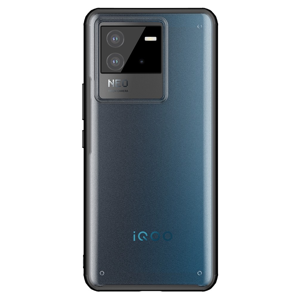 Armor Series Minimalist Case for vivo iQOO Neo6, Hard PC Soft TPU Shockproof Drop Protection Matte Cover - Black-2