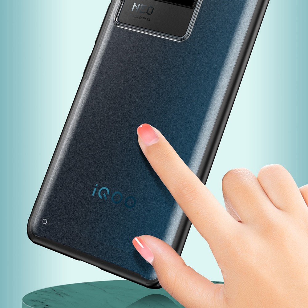 Armor Series Minimalist Case for vivo iQOO Neo6, Hard PC Soft TPU Shockproof Drop Protection Matte Cover - Black-6