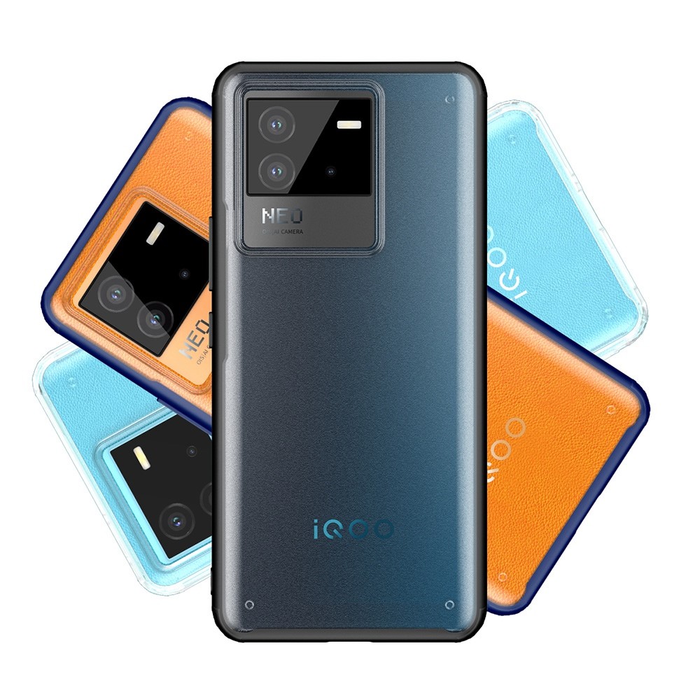 Armor Series Minimalist Case for vivo iQOO Neo6, Hard PC Soft TPU Shockproof Drop Protection Matte Cover - Black-7