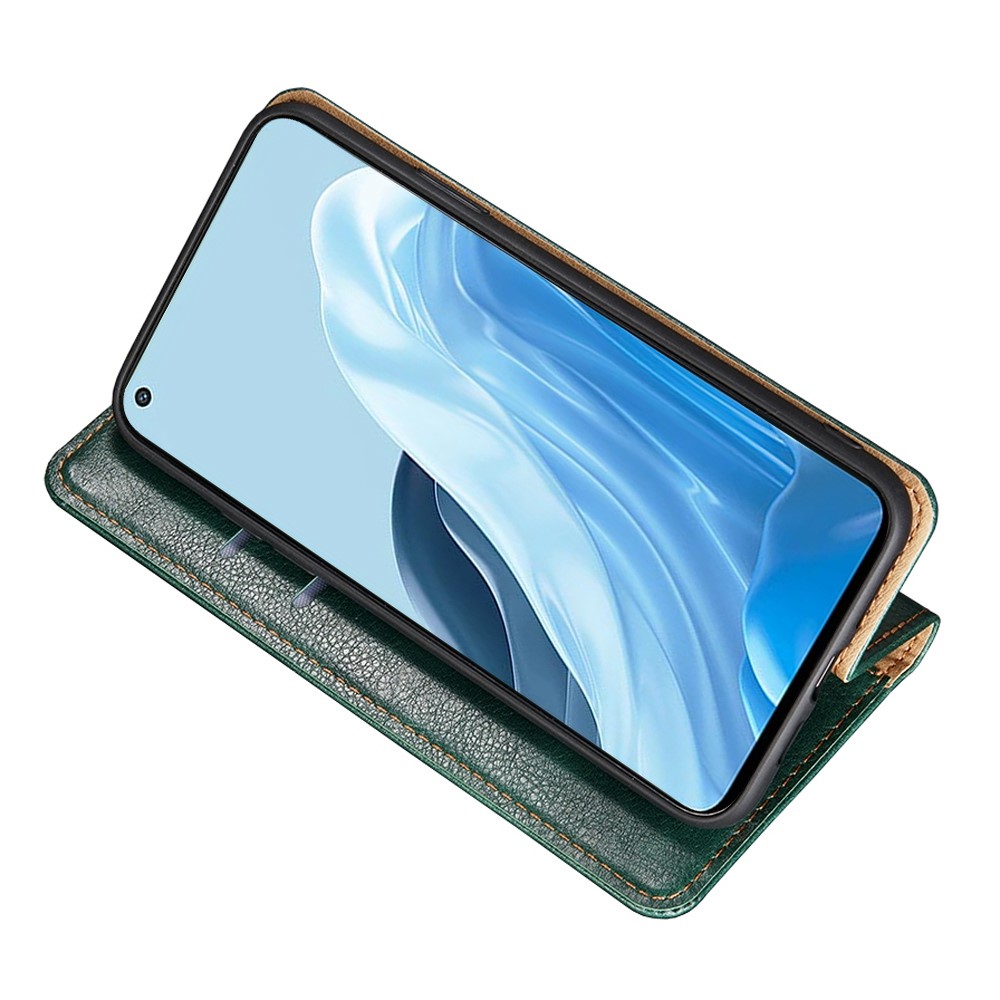 For vivo iQOO U5 5G PU Leather Full Body Case Wallet Style Magnetic Book Auto Closed Protective Stand Phone Cover - Green-3