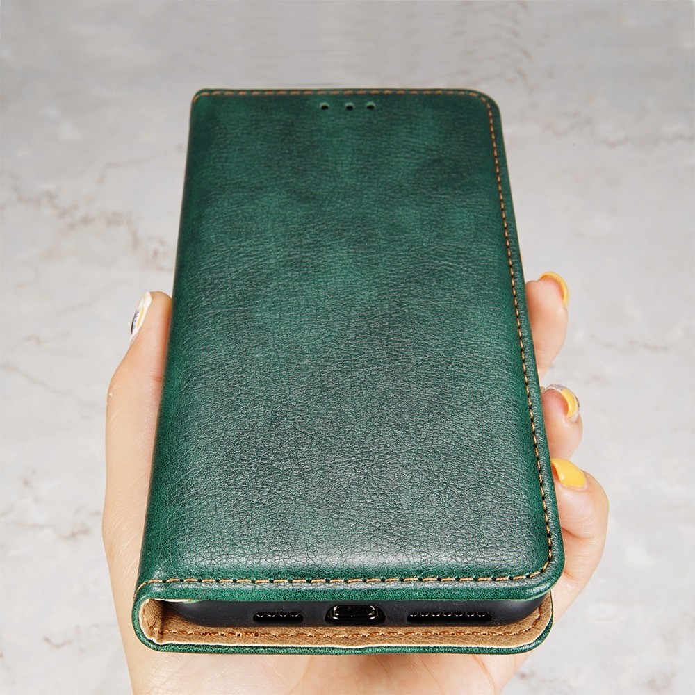 For vivo iQOO U5 5G PU Leather Full Body Case Wallet Style Magnetic Book Auto Closed Protective Stand Phone Cover - Green-6