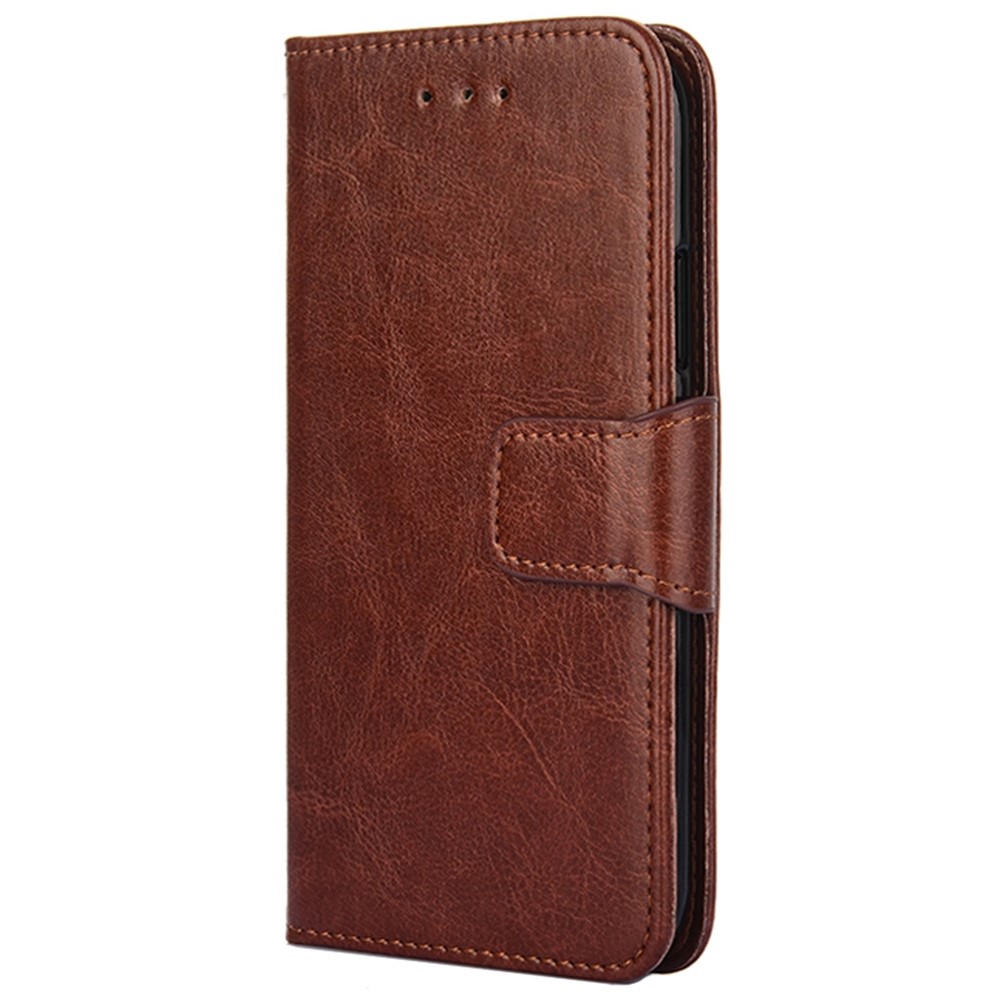 For vivo iQOO U5 5G Wallet Flip Cover Magnetic Closure Stand PU Leather Shockproof Folio Phone Case - Brown-7