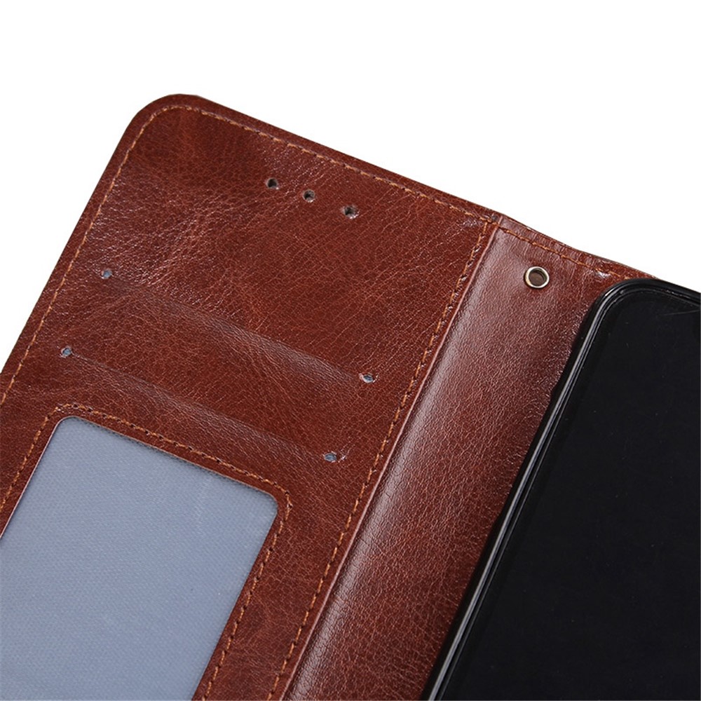 For vivo Y55s 5G PU Leather Stand Wallet Phone Case Magnetic Clasp All-round Protective Cover - Brown-4