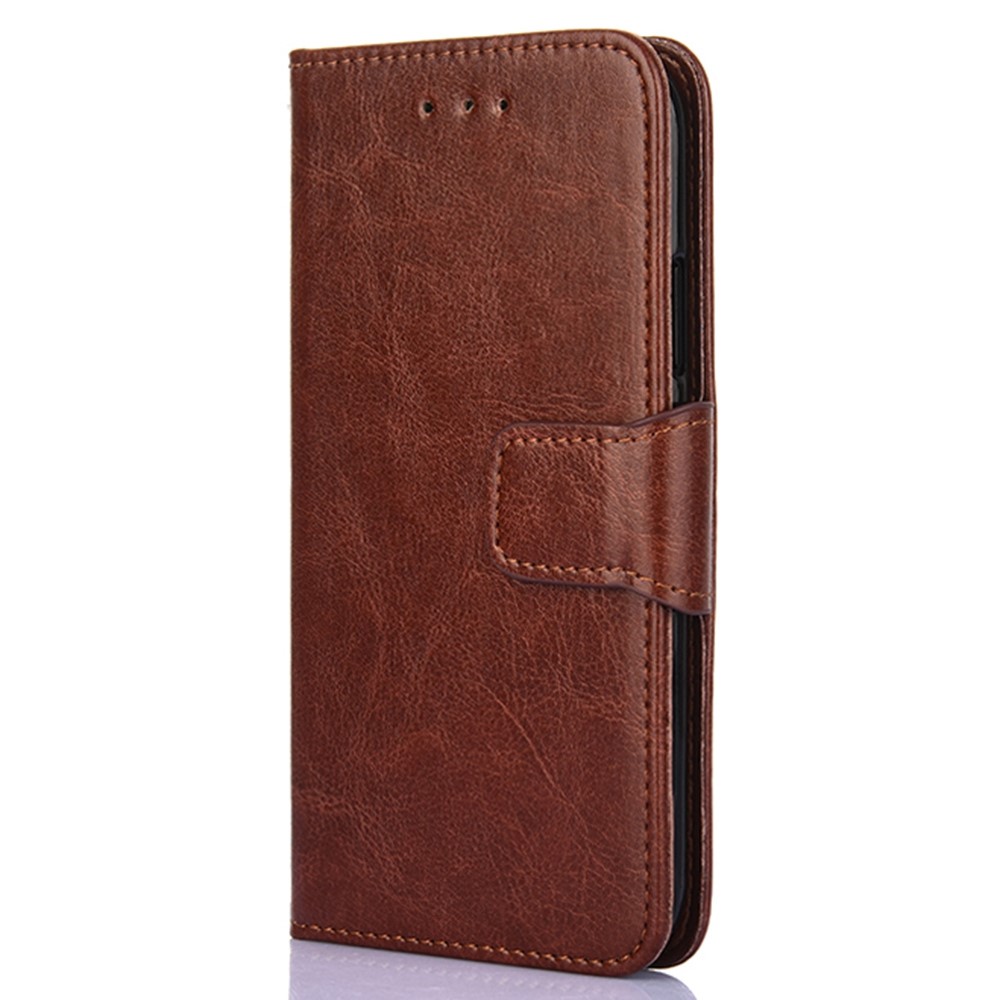 For vivo Y55s 5G PU Leather Stand Wallet Phone Case Magnetic Clasp All-round Protective Cover - Brown-7