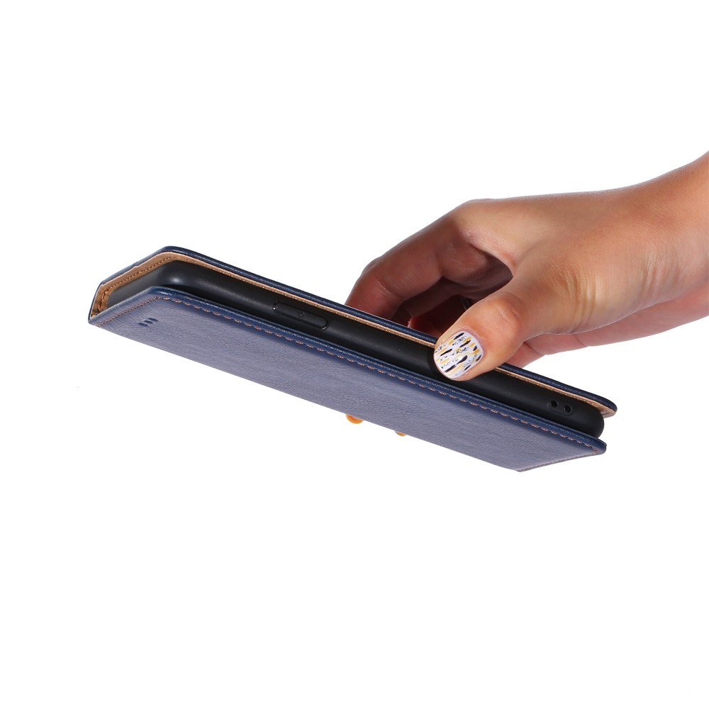 For vivo Y55s 5G PU Leather Wallet Case Magnetic Auto-absorbed Foldable Stand Protective Phone Cover - Blue-6