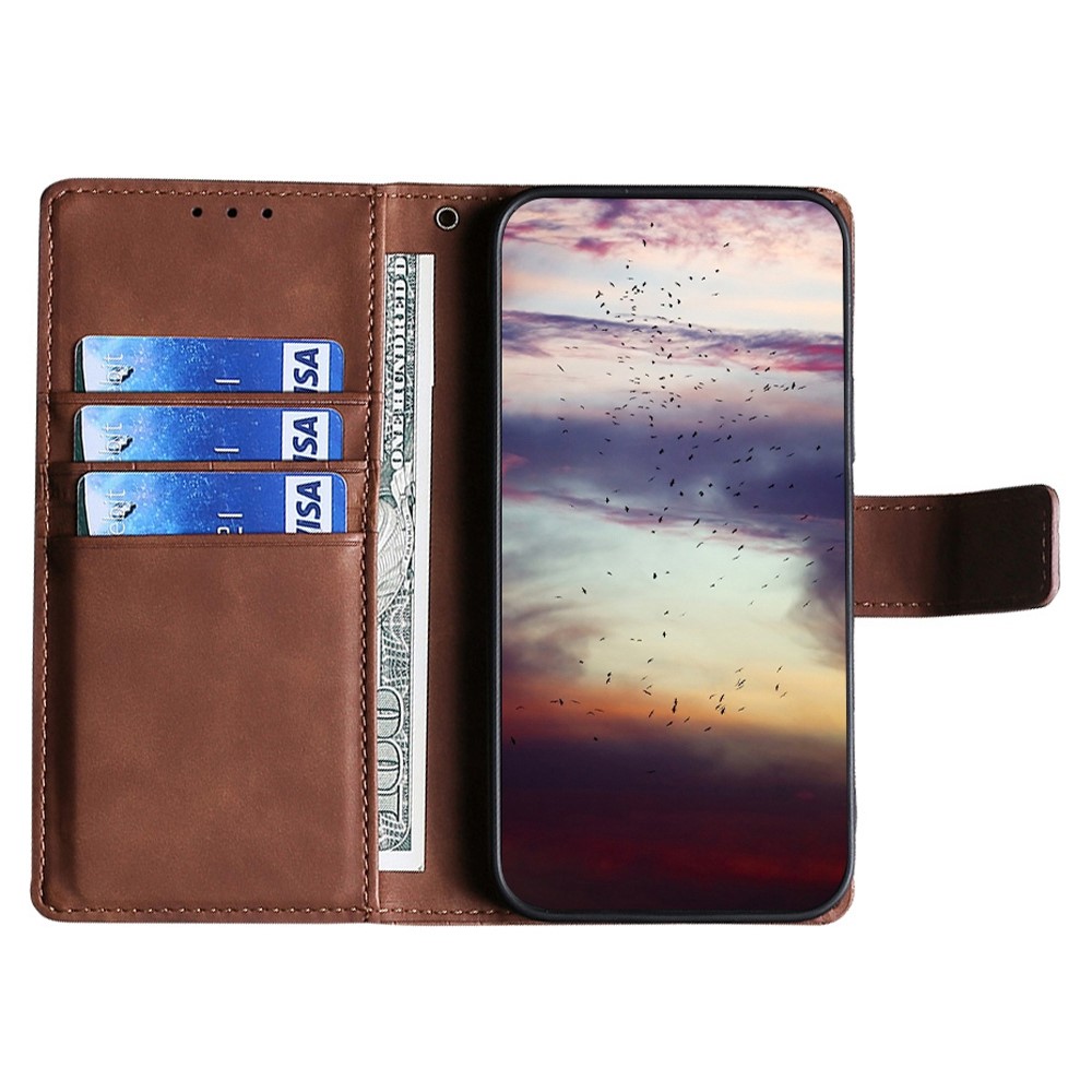 For Realme GT Neo3 Skin-touch Feeling PU Leather Wallet Case Crocodile Texture TPU Shockproof Interior Shell Stand Phone Cover - Brown-2