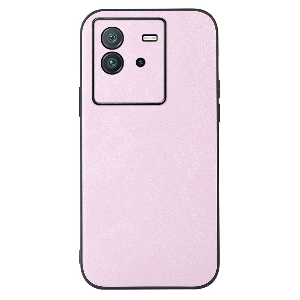 Textured PU Leather Coated Hybrid Case for vivo iQOO Neo6, Precise Cut-Out Camera Protection Phone Back Cover Accessory - Pink-1