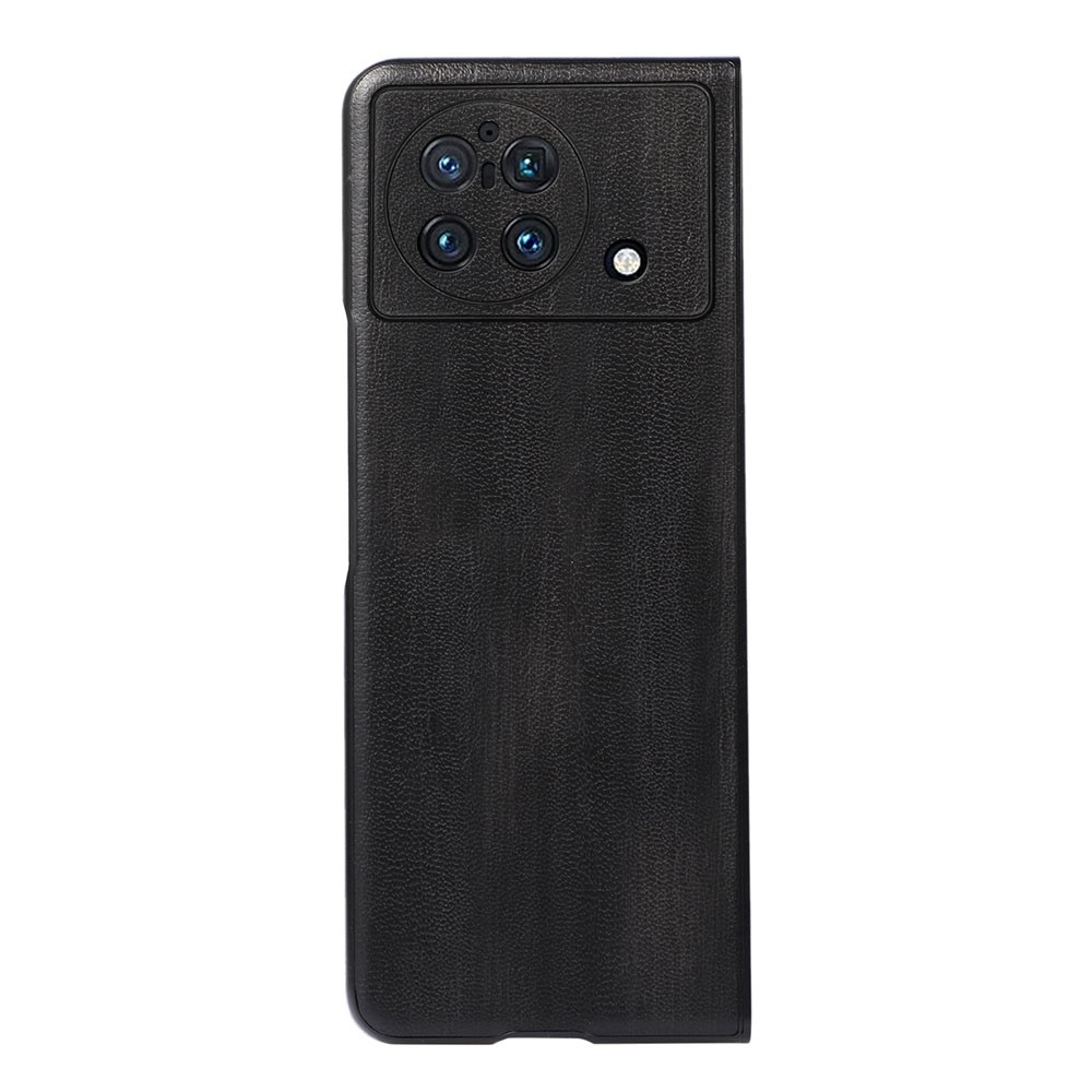 Textured PU Leather Coated Hybrid Case for vivo X Fold, 180-Degree Folio Folding Mobile Phone Cover Accessory - Black-3