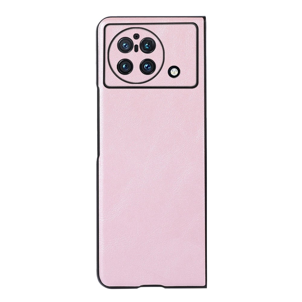 Textured PU Leather Coated Hybrid Case for vivo X Fold, Slim and Lightweight Folio Flip Folding Phone Cover Accessory - Pink-2