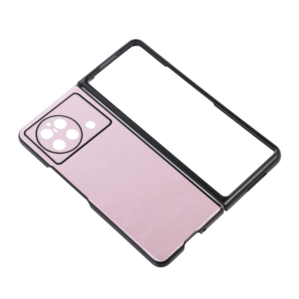 Textured PU Leather Coated Hybrid Case for vivo X Fold, Slim and Lightweight Folio Flip Folding Phone Cover Accessory - Pink-3