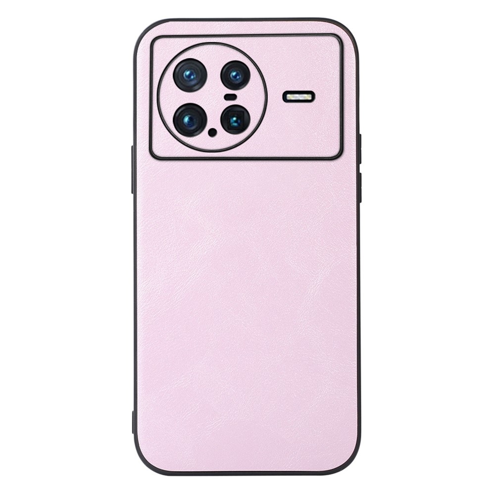 Textured PU Leather Coated Hybrid Case for vivo X Note, Camera Protective Hollow Cover Design Phone Back Cover Accessory - Pink-1