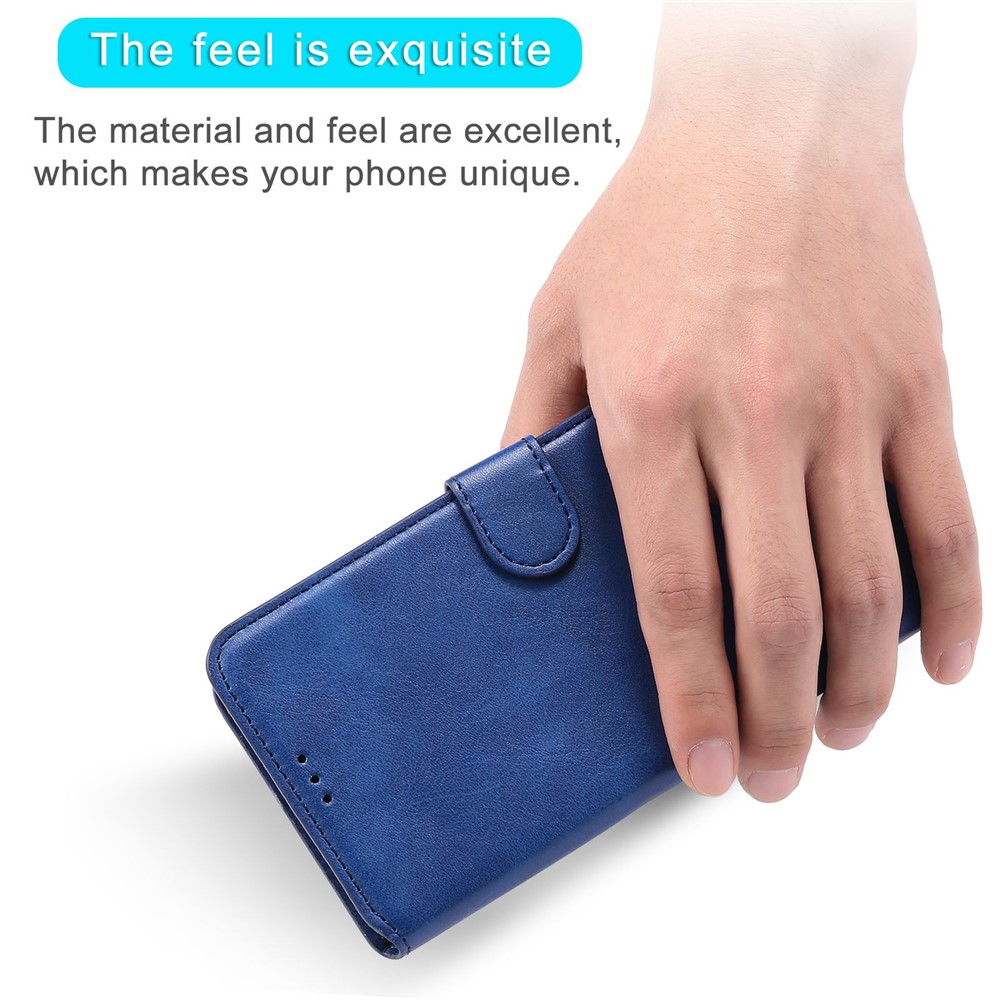For Realme GT2 Pro Wallet Flip Cover Magnetic Closure Stand PU Leather Shockproof Folio Phone Case - Blue-7
