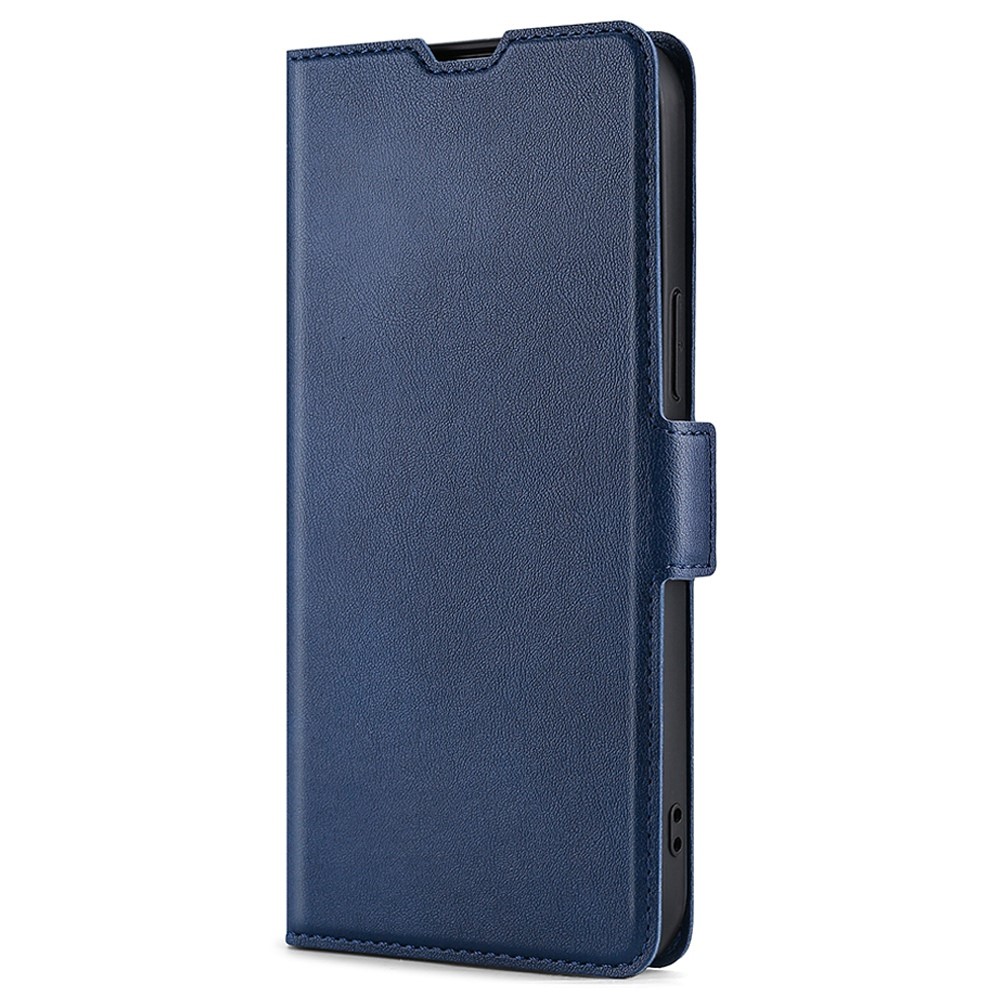For Oppo Reno7 4G/F21 Pro 4G Well-protected Side Magnetic Clasp Ultra-slim Phone Case PU Leather Card Holder Stand Function Shell - Blue-7