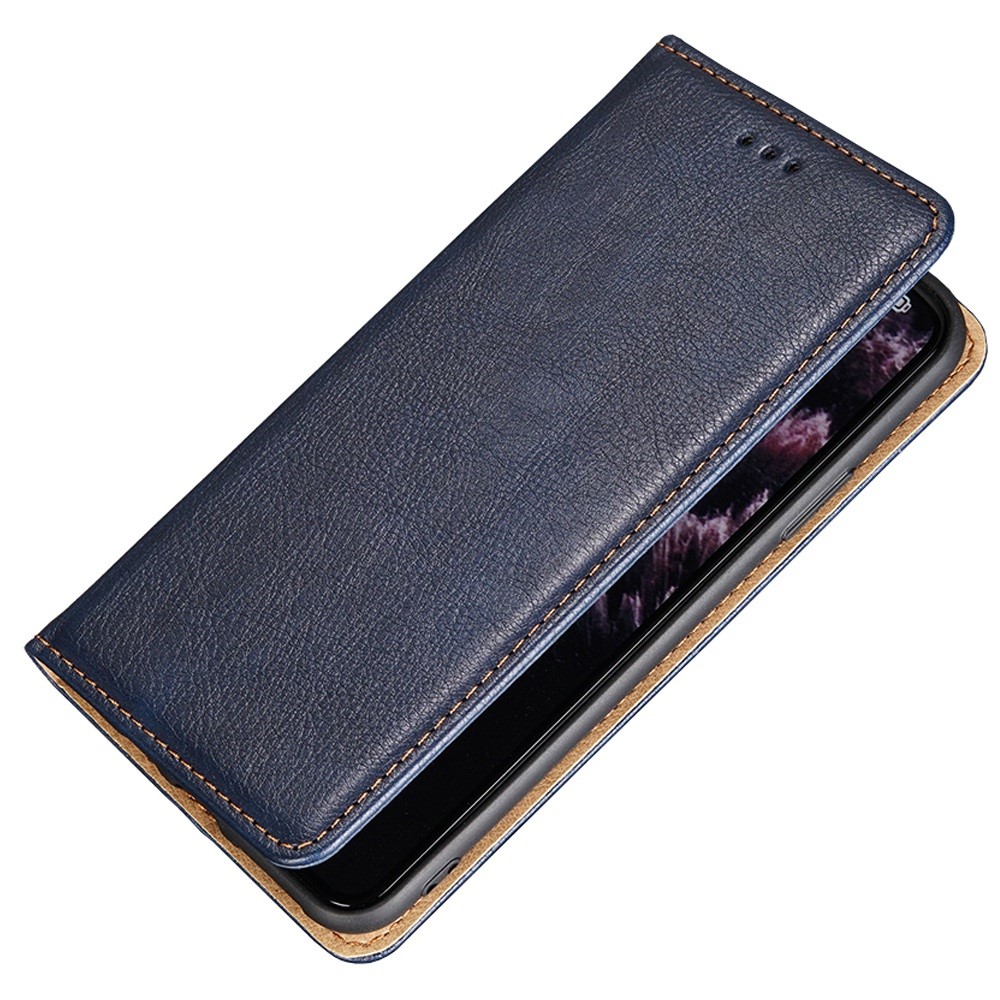 For Oppo Reno7 4G/F21 Pro 4G Wear-resistant PU Leather Wallet Case Magnetic Auto-absorbed Adjustable Stand Phone Protector - Blue-4