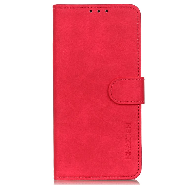 KHAZNEH For vivo X80 Pro Anti-scratch Retro Texture PU Leather Shell Stand Wallet Magnetic Closing Mobile Phone Case - Red-6