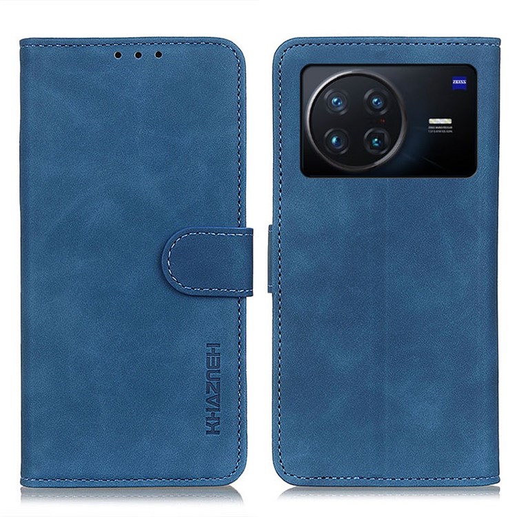 KHAZNEH For vivo X Note Stand Wallet Function PU Leather+TPU Protector Anti-drop Magnetic Retro Texture Phone Case - Blue-1