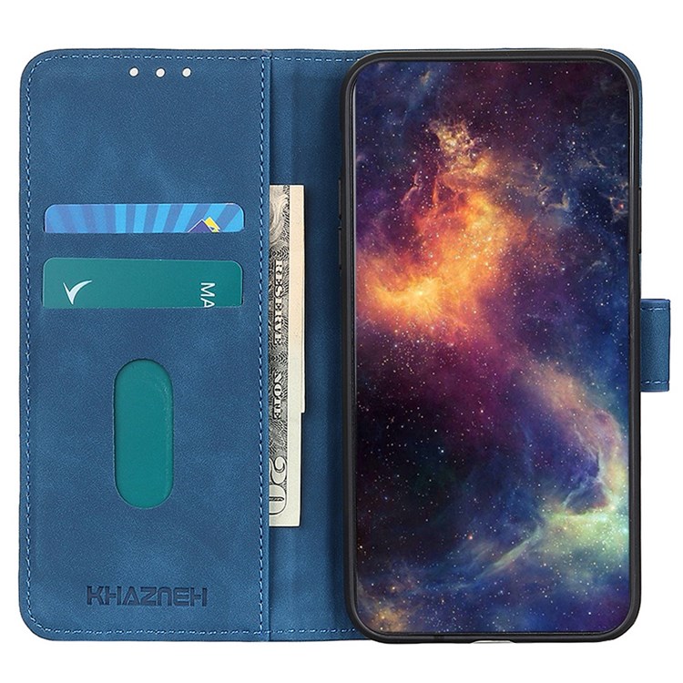 KHAZNEH For vivo X Note Stand Wallet Function PU Leather+TPU Protector Anti-drop Magnetic Retro Texture Phone Case - Blue-2