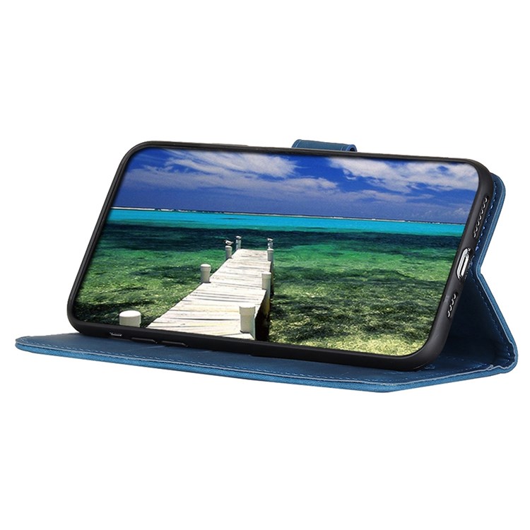 KHAZNEH For vivo X Note Stand Wallet Function PU Leather+TPU Protector Anti-drop Magnetic Retro Texture Phone Case - Blue-3