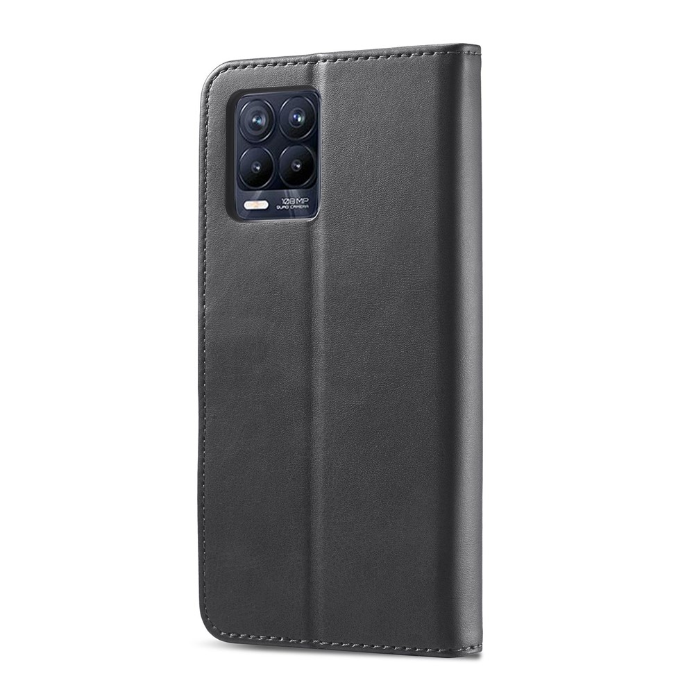 LC.IMEEKE For Realme 8 5G/9 5G (India)/V13 5G/Q3 5G/Q3i 5G PU Leather Flip Wallet Case Stand Shockproof TPU Inner Shell Phone Cover - Black-9