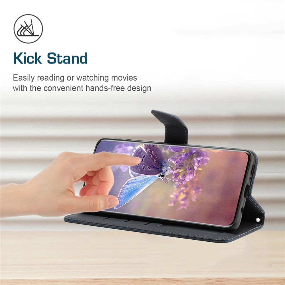 For Oppo Find X5 Lite/Reno7 5G (Global) Imprinting Butterfly Flowers PU Leather Stand Case Magnetic Closure Wallet Phone Shell with Handy Strap - Black-3