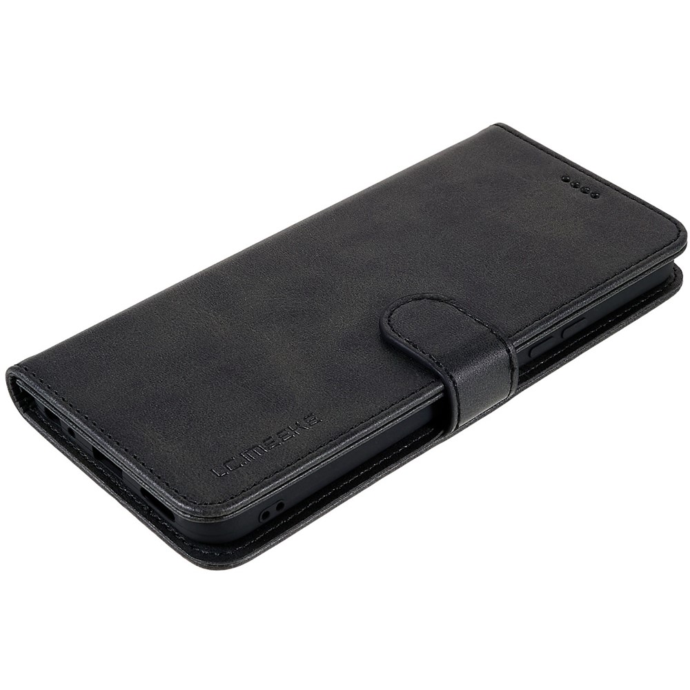 LC.IMEEKE For vivo Y75 5G/Y55 5G/T1 5G Flip Folio Book PU Leather Phone Case Wallet Style Stand Full Body Protective Cover - Black-5