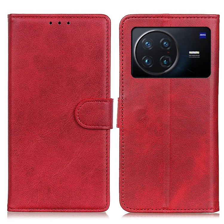 Foldable Stand PU Leather Case for vivo X Note, Wallet Anti-fall Protection Mobile Phone Shell - Red-1