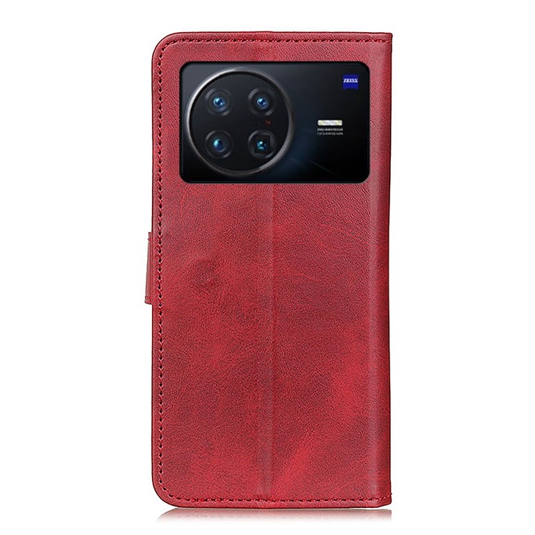 Foldable Stand PU Leather Case for vivo X Note, Wallet Anti-fall Protection Mobile Phone Shell - Red-7