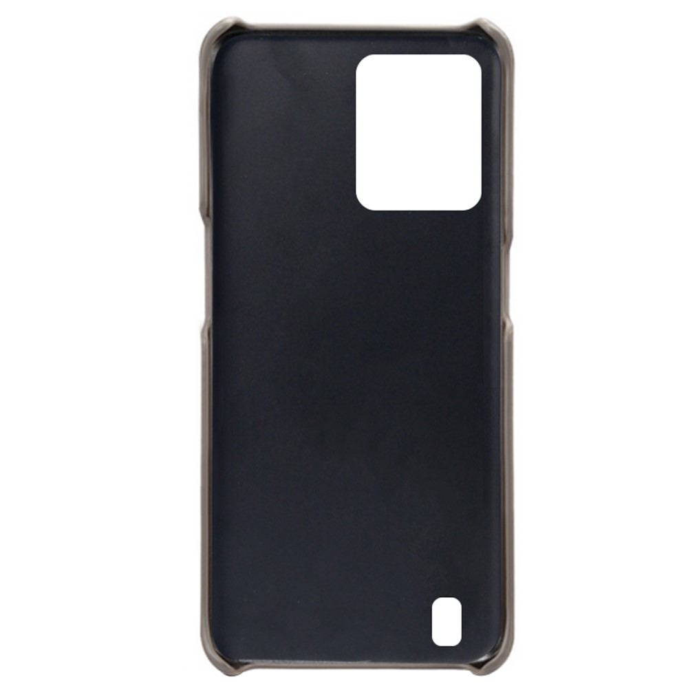 For Realme C31 Multipurpose Card Slots Back Case Shell PU Leather Coated Hard PC Cover - Grey-4