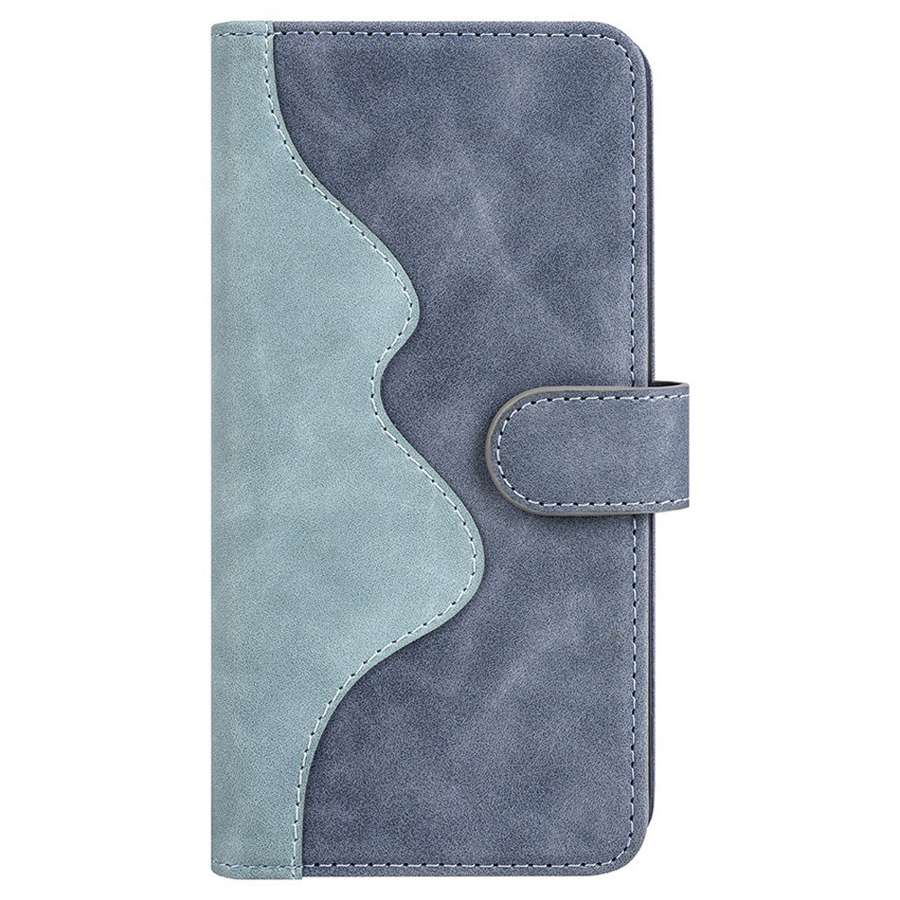 Splicing PU Leather Case for Realme GT Neo3, Wallet Supporting Stand Anti-fall Phone Cover - Blue-6