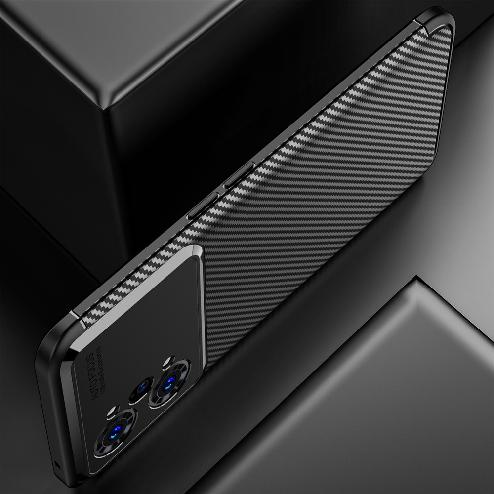 Carbon Fiber Texture TPU Phone Cover for Oppo K10 Pro 5G, Anti-Drop Scratch-Resistant Phone Protector - Black-6