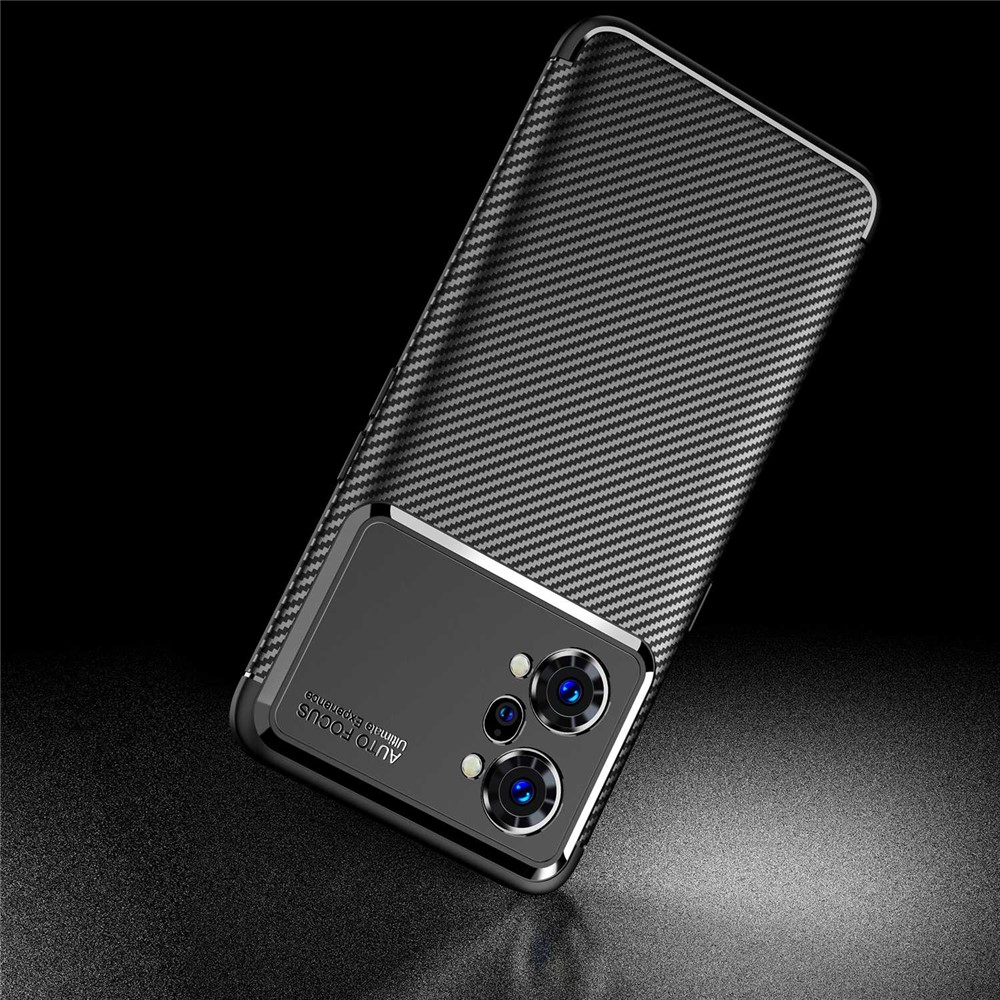 Carbon Fiber Texture TPU Phone Cover for Oppo K10 Pro 5G, Anti-Drop Scratch-Resistant Phone Protector - Black-8
