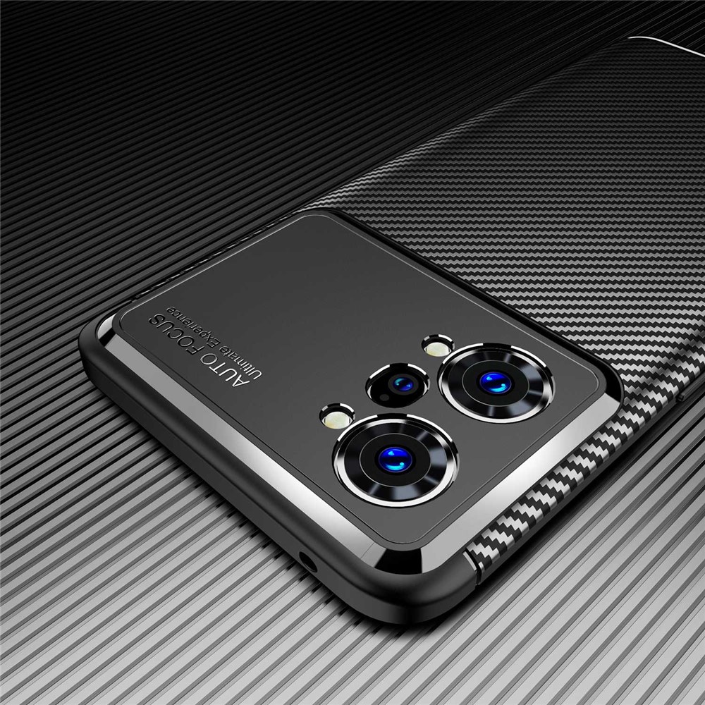 Carbon Fiber Texture TPU Phone Cover for Oppo K10 Pro 5G, Anti-Drop Scratch-Resistant Phone Protector - Black-9