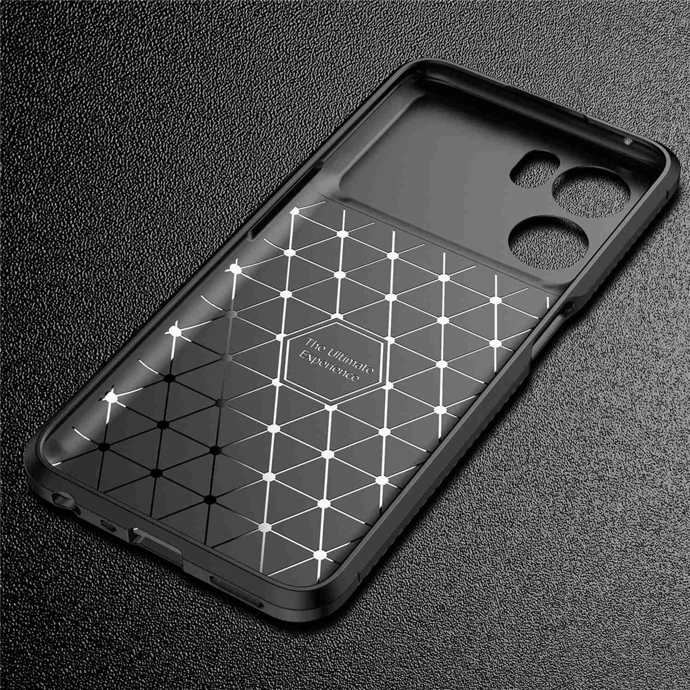 Carbon Fiber Texture TPU Phone Cover for Oppo K10 Pro 5G, Anti-Drop Scratch-Resistant Phone Protector - Black-6