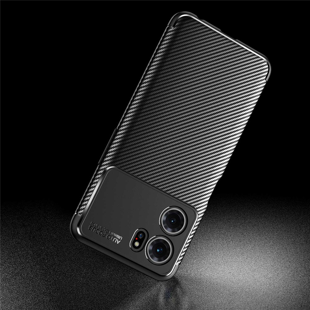 Carbon Fiber Texture TPU Phone Cover for Oppo K10 Pro 5G, Anti-Drop Scratch-Resistant Phone Protector - Black-7