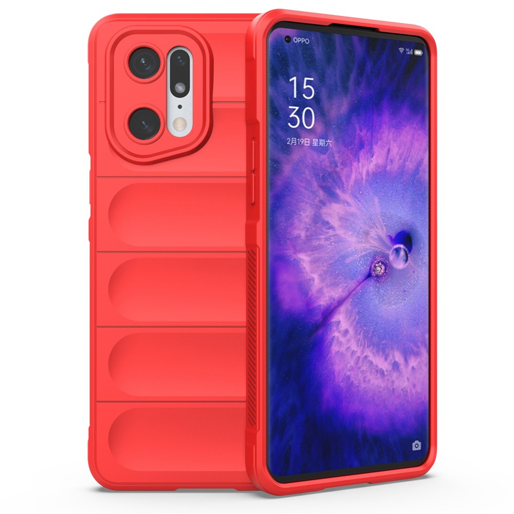 For Oppo Find X5 Pro Precise Cutout Durable Soft TPU Anti-slip Edge Phone Protector Rugged Back Case - Red-1