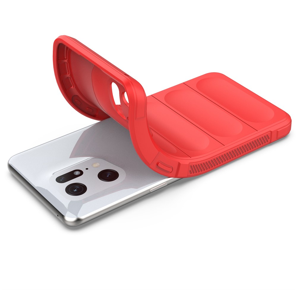 For Oppo Find X5 Pro Precise Cutout Durable Soft TPU Anti-slip Edge Phone Protector Rugged Back Case - Red-3