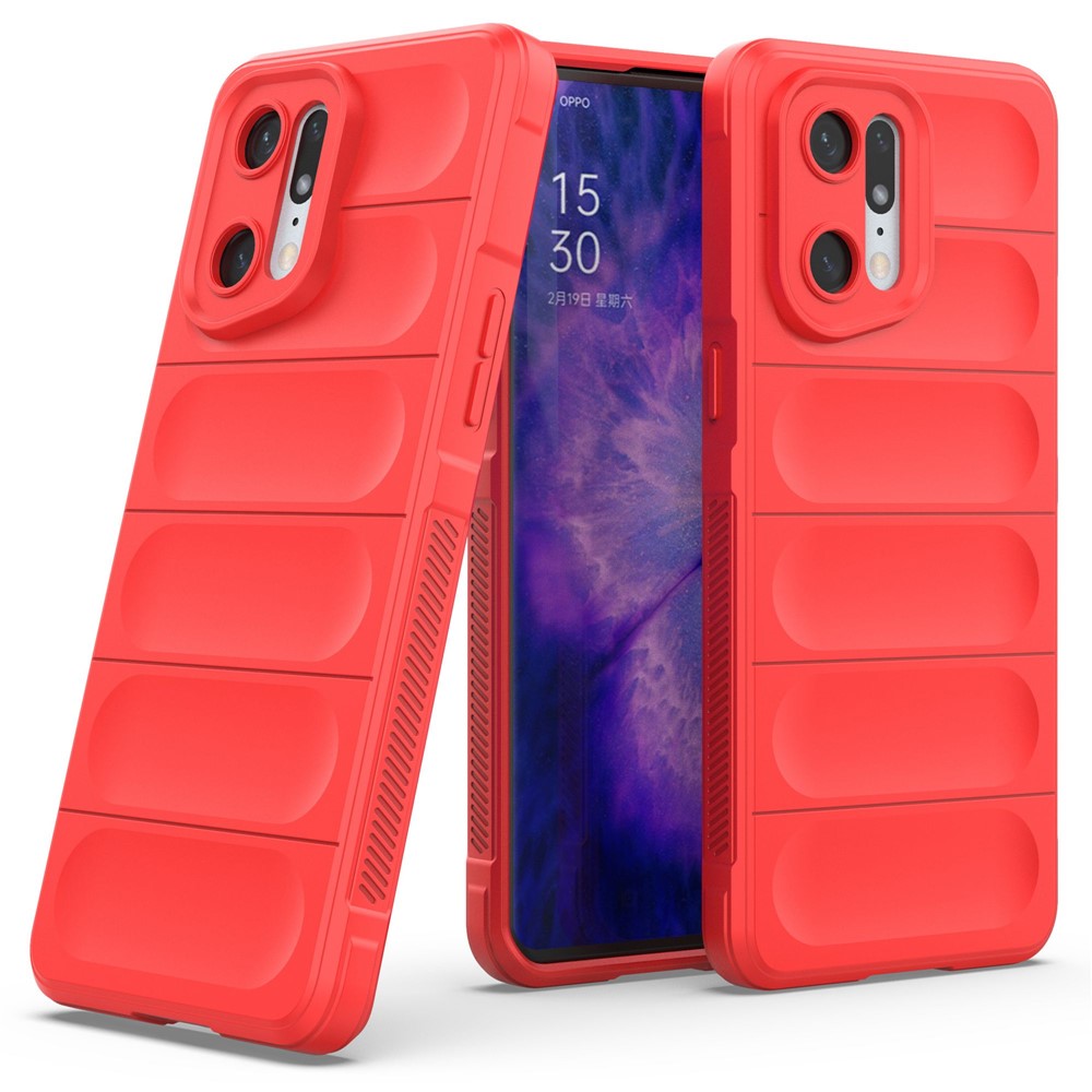 For Oppo Find X5 Pro Precise Cutout Durable Soft TPU Anti-slip Edge Phone Protector Rugged Back Case - Red-6