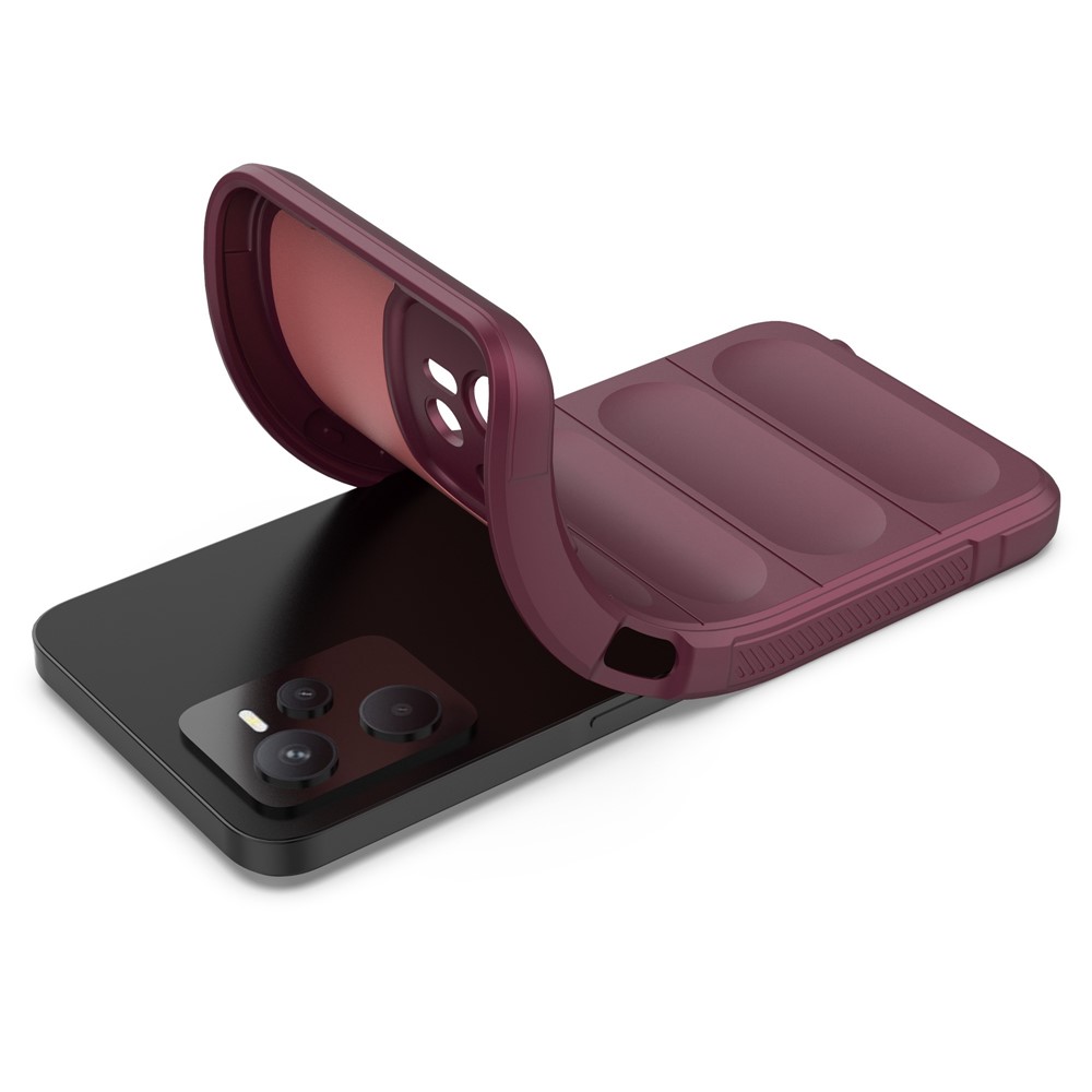 For Realme C35 Wear-resistant Anti-drop Soft TPU Anti-slip Edge Phone Cover Rugged Back Case - Wine Red-3