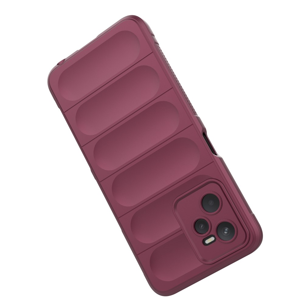 Pour Realme C35 us Qui Résistant à L'usure Anti-drop Soft TPU Anti Slip Edge Téléphone Couvre Rugged Back - Vin Rouge-4