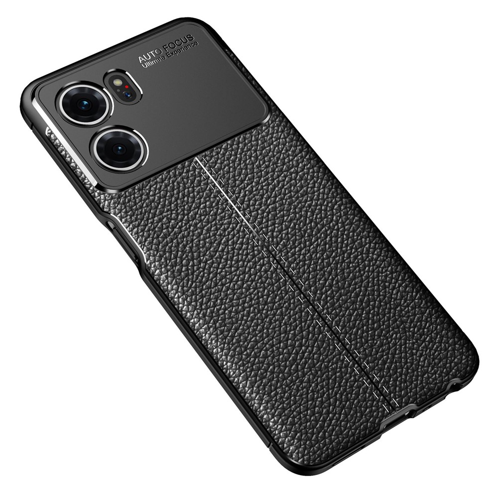 For Oppo K10 5G Wear-resistant Soft TPU Litchi Texture Mobile Phone Case Non-slip Back Cover - Black-2