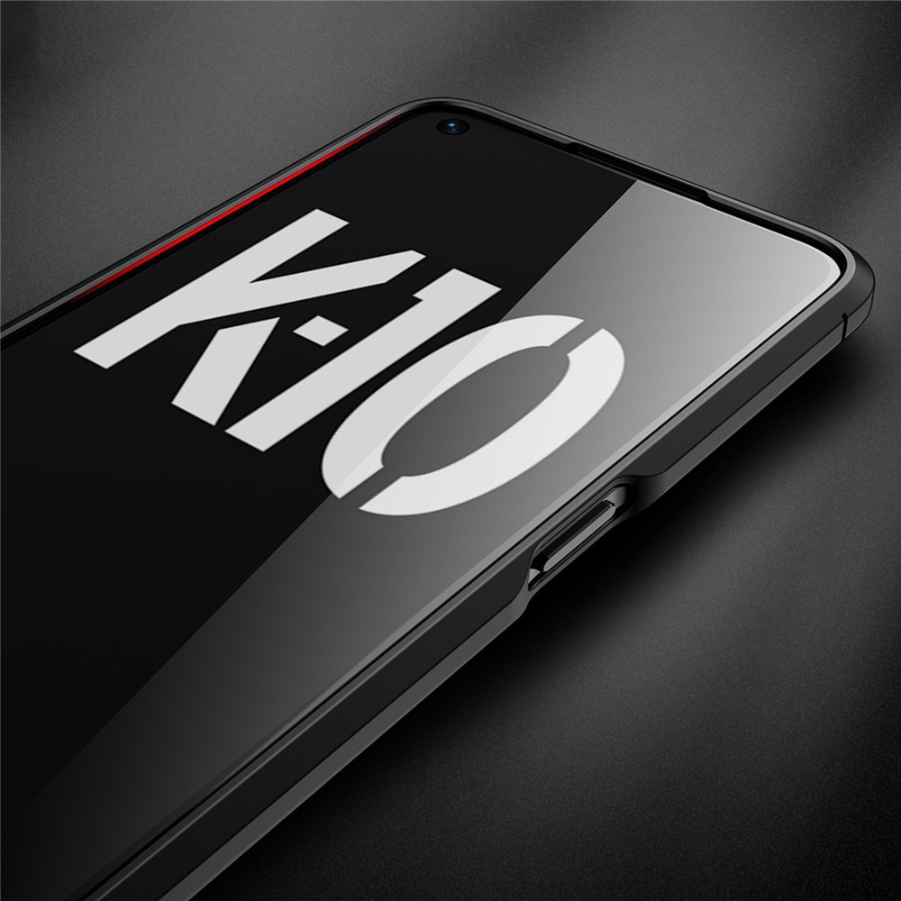 For Oppo K10 5G Wear-resistant Soft TPU Litchi Texture Mobile Phone Case Non-slip Back Cover - Black-5