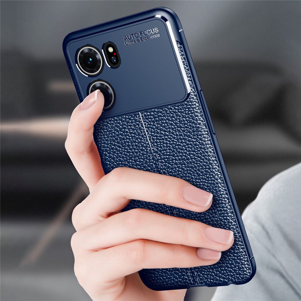 For Oppo K10 5G Wear-resistant Soft TPU Litchi Texture Mobile Phone Case Non-slip Back Cover - Black-8