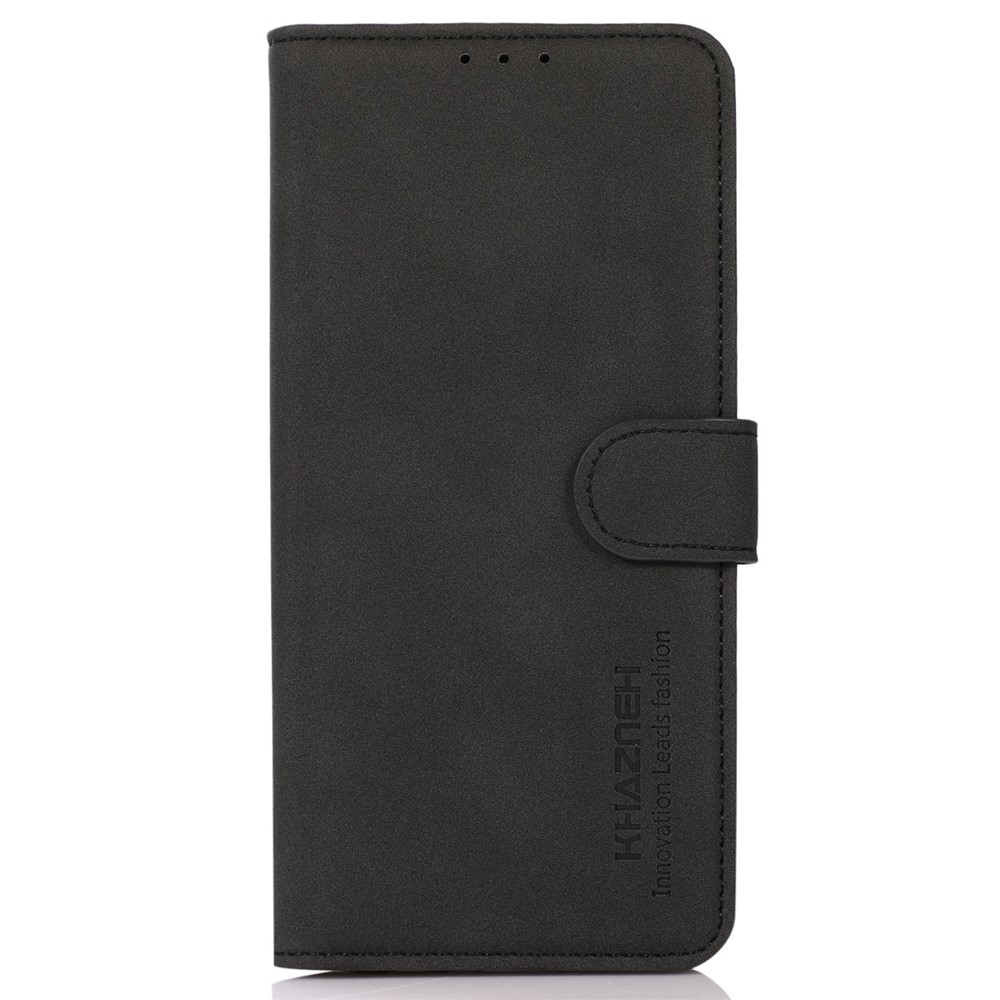 KHAZNEH Textured PU Leather Phone Case for Oppo Reno8 5G, Stand Wallet All-round Protection Cover - Black-7