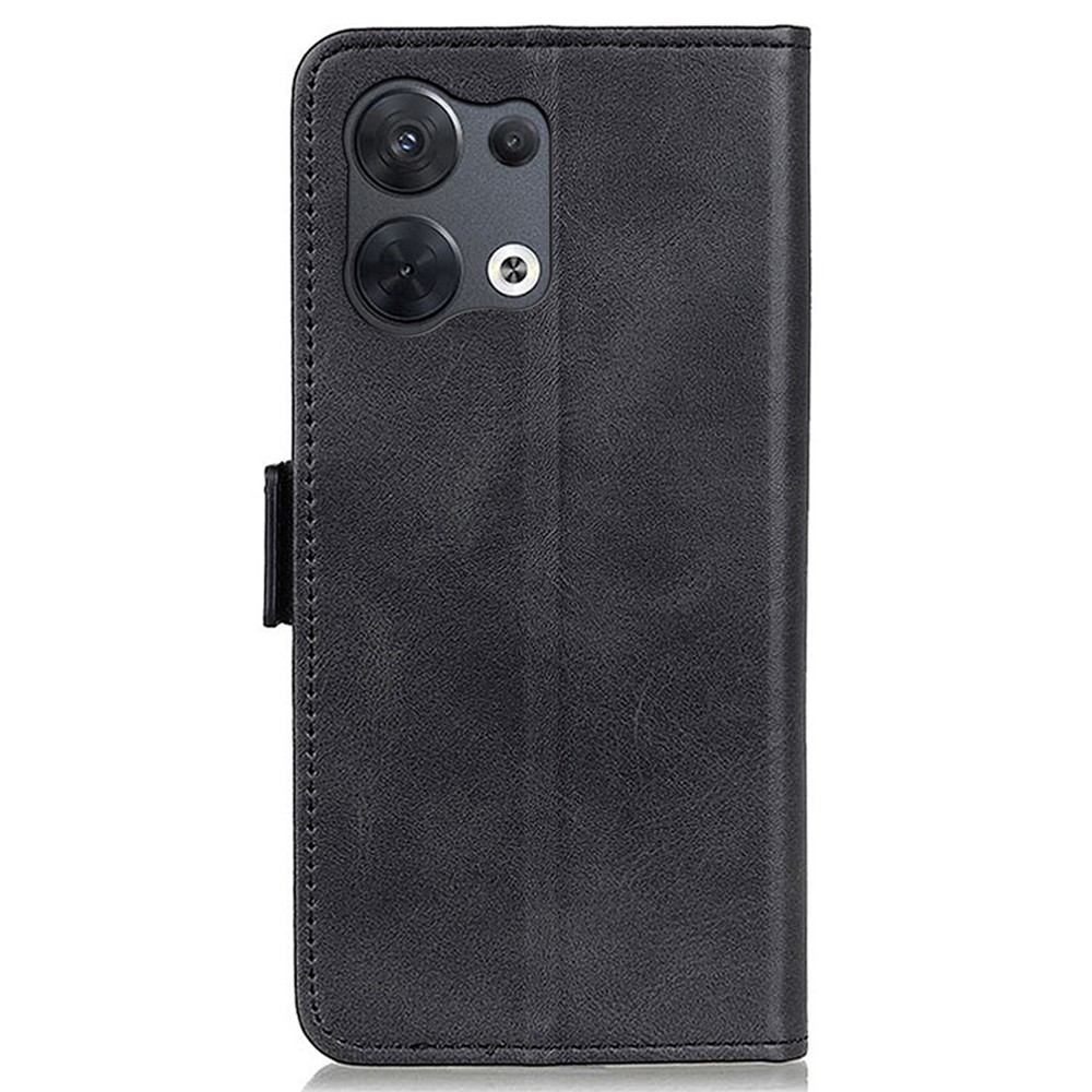 Anti-fall PU Leather Wallet Case for Oppo Reno8 Pro 5G, Foldable Stand Magnetic Closure Phone Cover - Black-7