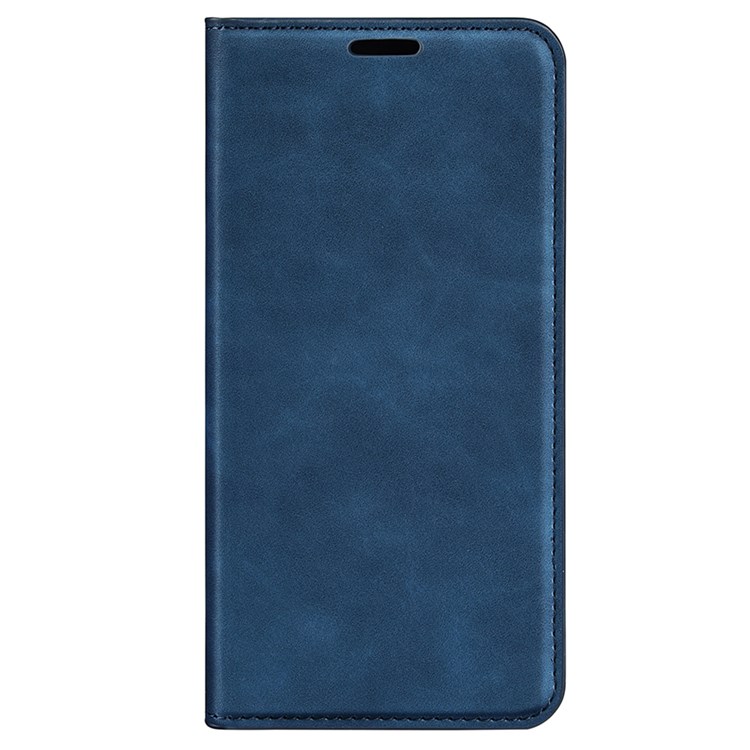 For Oppo Reno8 Pro 5G PU Leather Anti-wear Wallet Style Cover Magnetic Auto-absorbed Skin Touch Feeling Phone Case with Foldable Stand - Blue-9