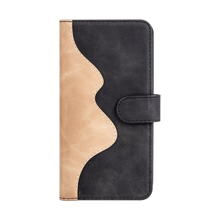 For Oppo Reno8 Pro 5G Color Splicing Flip Wallet Phone Case PU Leather + TPU Drop-proof Magnetic Cover with Stand - Black-6