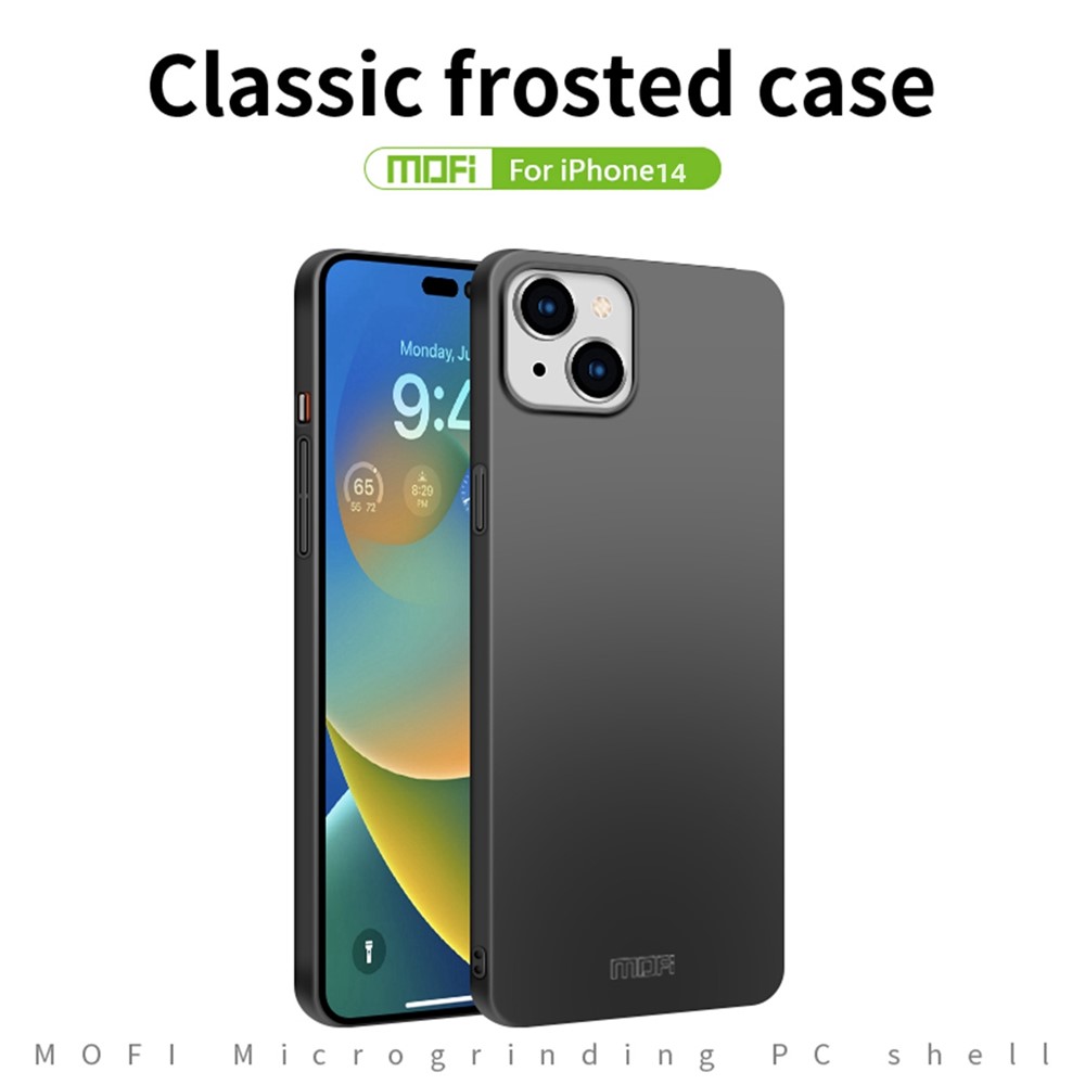 MOFI JK PC Series-1 Shield for iPhone 14 6.1 inch Slim Thin Matte Case Hard PC Anti-Drop Back Cover with Strap - Black-2