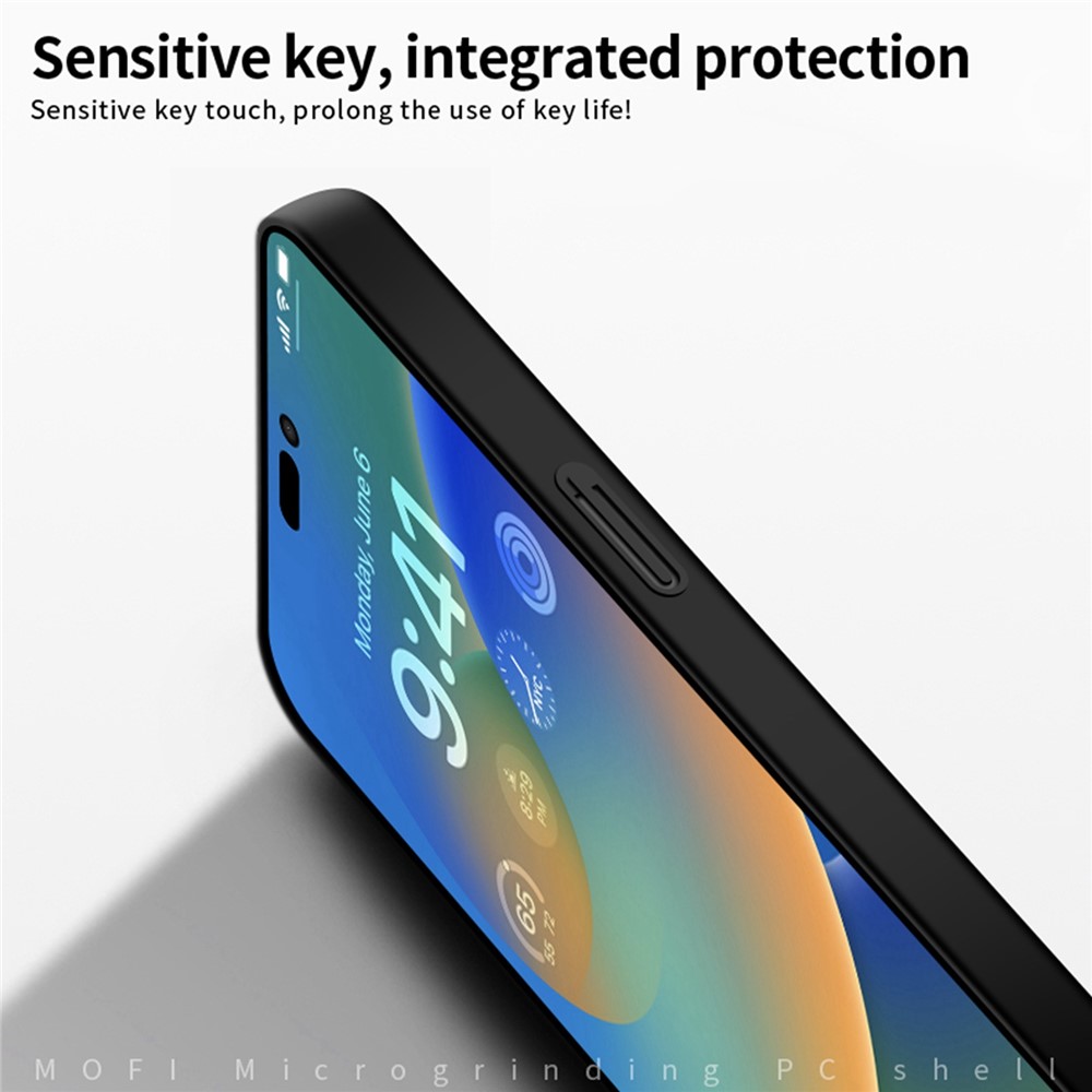 MOFI JK PC Series-1 Shield for iPhone 14 6.1 inch Slim Thin Matte Case Hard PC Anti-Drop Back Cover with Strap - Black-3