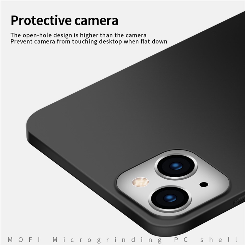 MOFI JK PC Series-1 Shield for iPhone 14 6.1 inch Slim Thin Matte Case Hard PC Anti-Drop Back Cover with Strap - Black-4