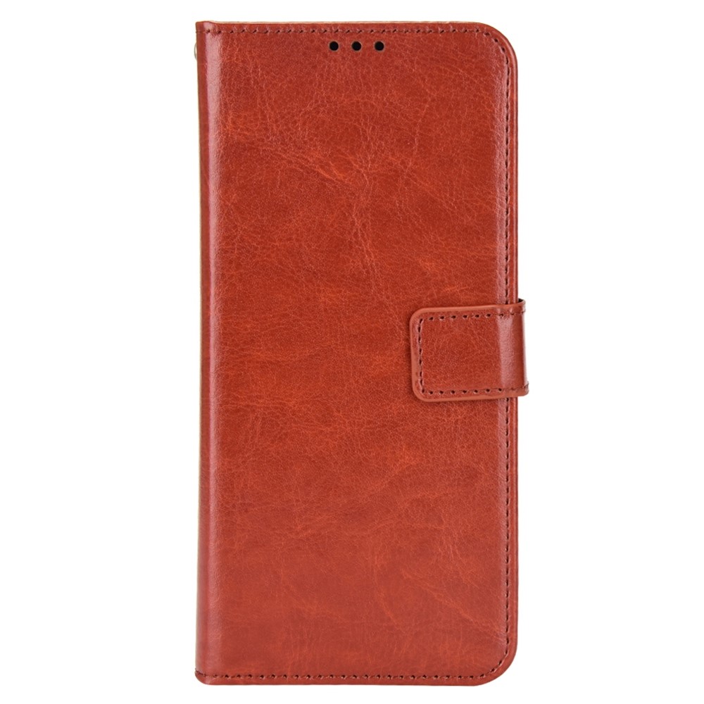 For Oppo Reno8 Pro 5G Stand Wallet Phone Case Crazy Horse Texture PU Leather Cover Inner TPU Shell - Brown-5